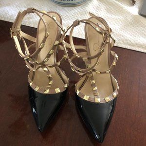 Jessica Simpson Black Patent Stud Heels